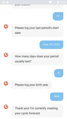 Period Tracker MIA android App screenshot 2